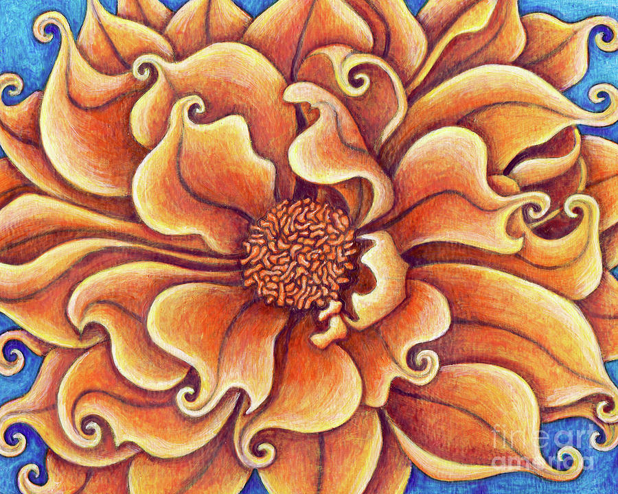 Informal Decorative Orange Dahlia Painting by Amy E Fraser