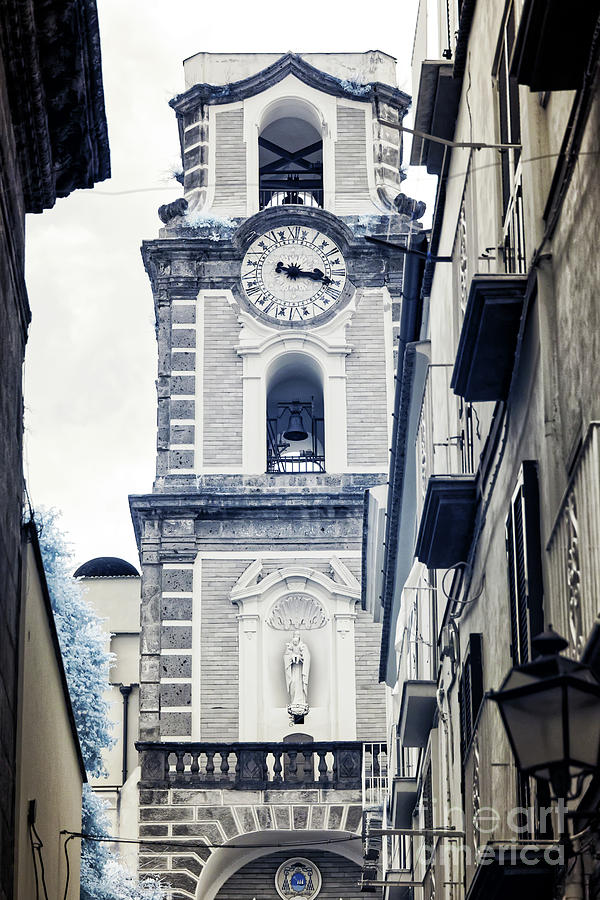 Infrared Sorrento Cathedral Bell Tower Photograph by John Rizzuto