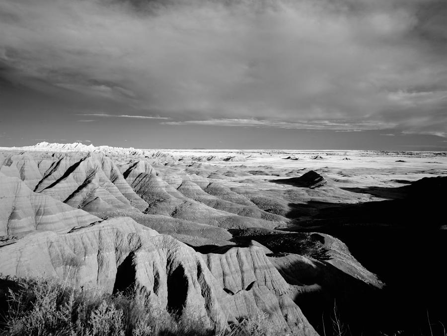 Infrared view of the Badlands. Badlands National Park, South Dakota Painting by 