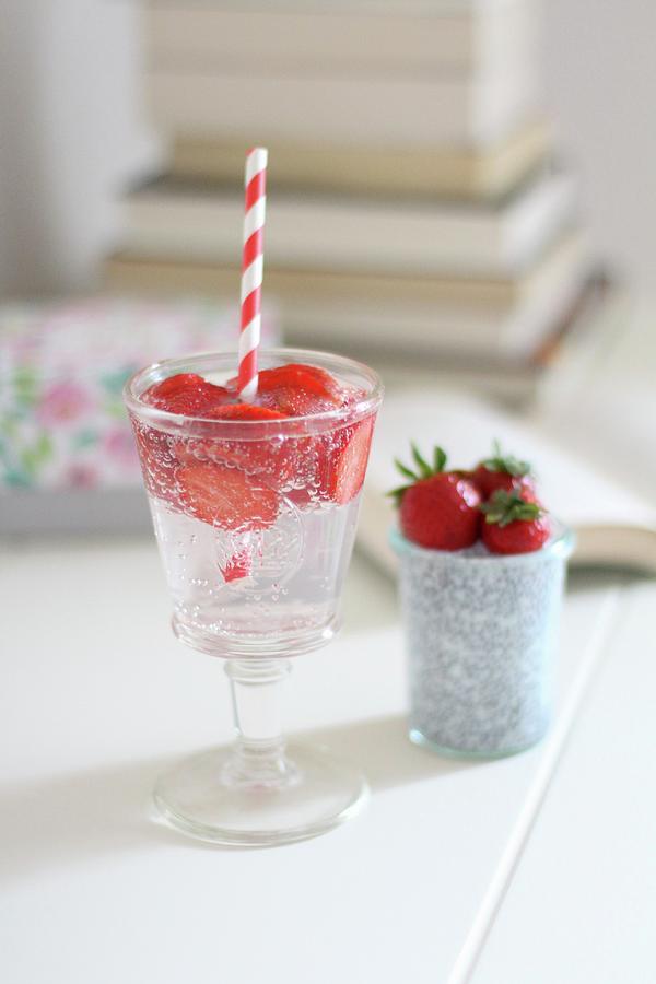 Infused Water: Water Flavoured With Fresh Strawberries Photograph by Sylvia E.k Photography