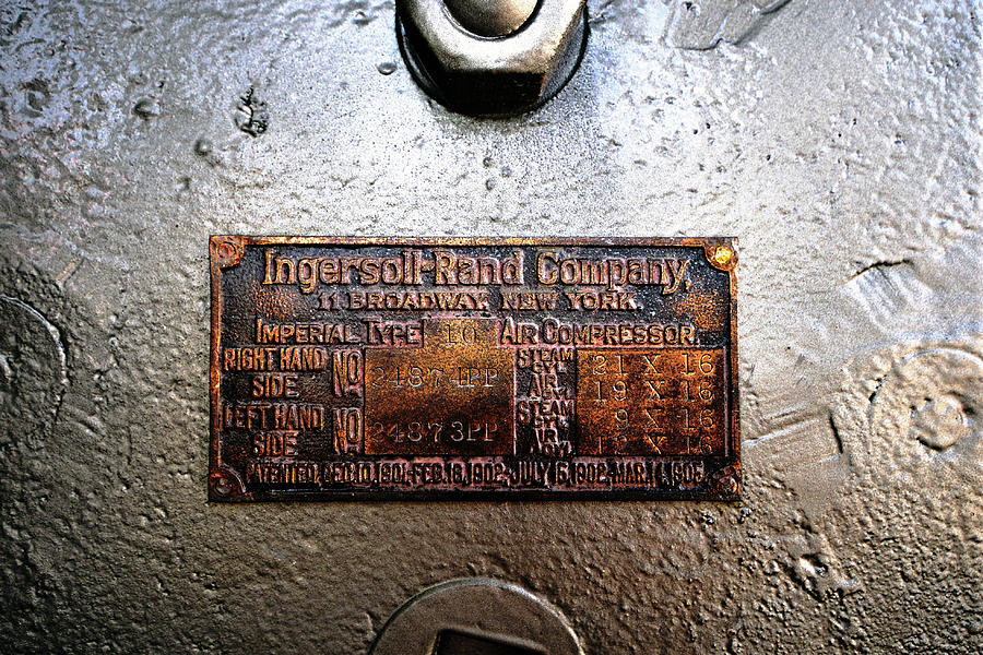 Ingersoll Rand Company name plate Photograph by David Lee Thompson
