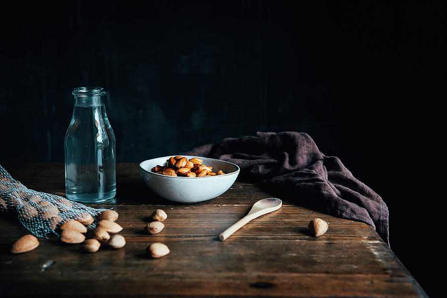 Ingredients For Almond Milk Photograph by Justina Ramanauskiene