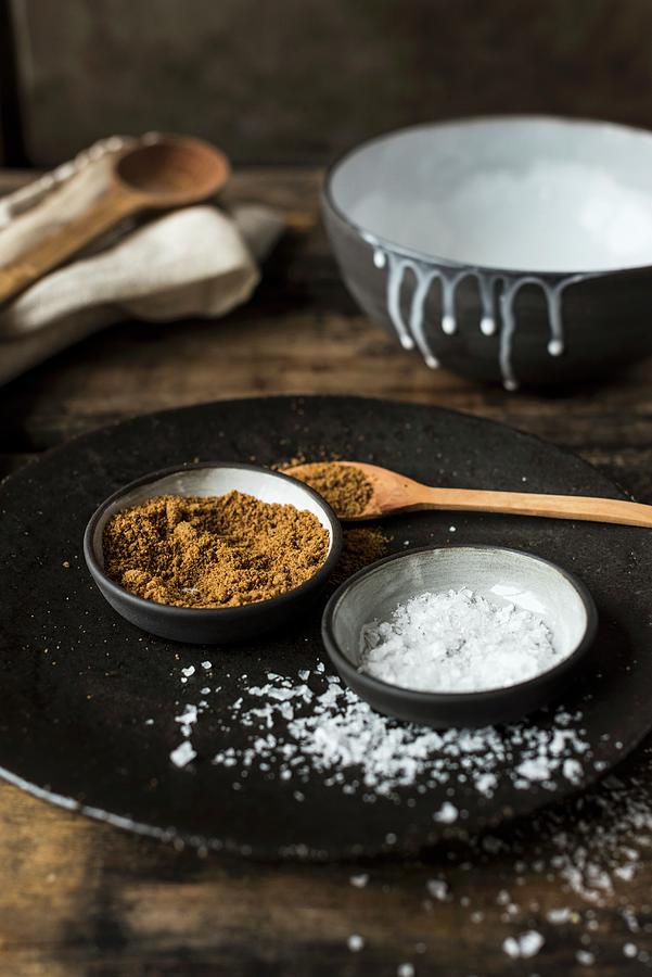 Ingredients For Coconut And Caramel Sauce Photograph by Hein Van Tonder