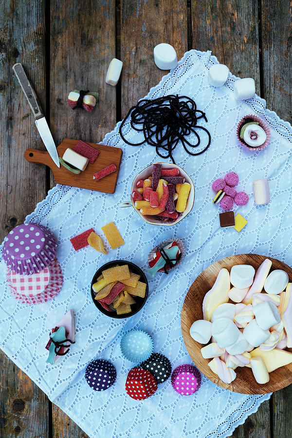 Candy Photograph - Ingredients For Diy Sushi Candy by Lucie Beck