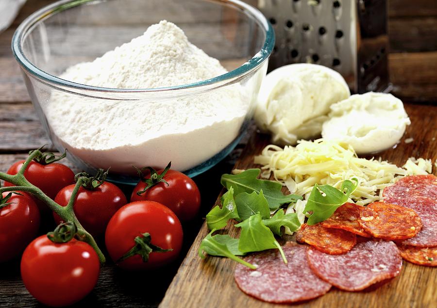 Ingredients For Pizza Romagna Photograph by Robert Morris