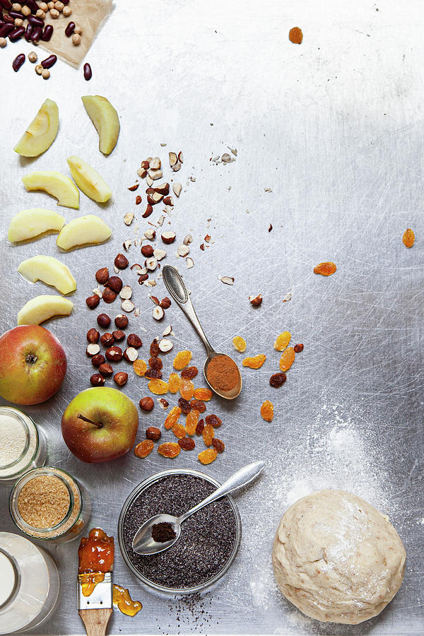 Ingredients For Poppy Seed Apple Cake Photograph by Julia Skowronek