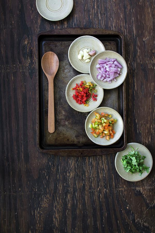 Ingredients For Sofrito Criollo spicy Latin American Sauce Photograph