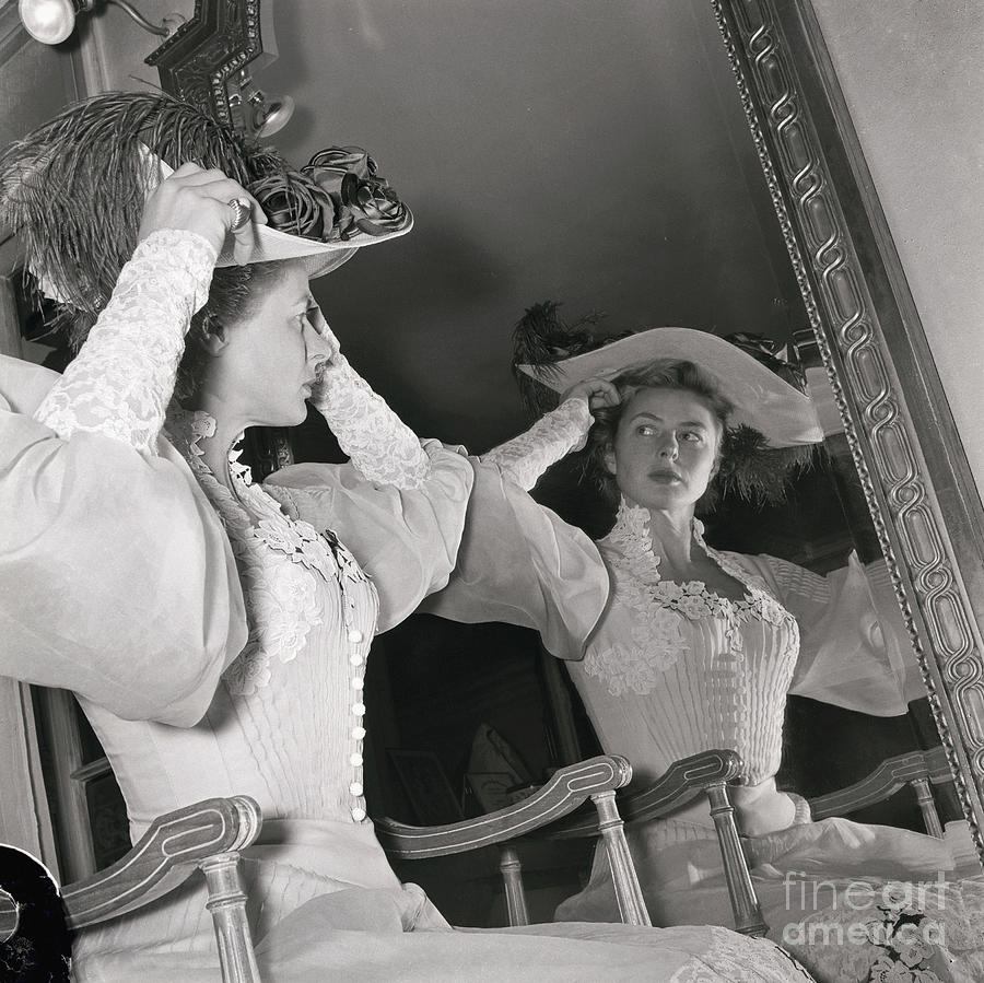 Ingrid Bergman Trying On Film Costume Photograph by Bettmann