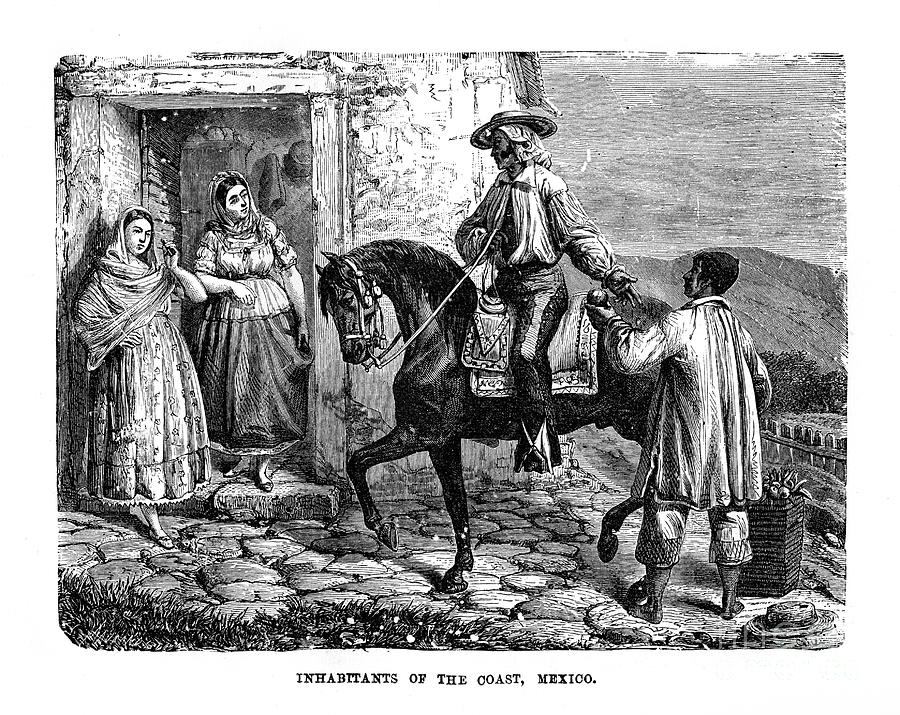 Inhabitants Of The Coast, Mexico, 1872 Drawing by Print Collector