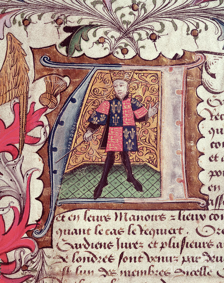 Initial Of The Grant Of Arms To John Smert, Garter King, 1450 Painting by English School
