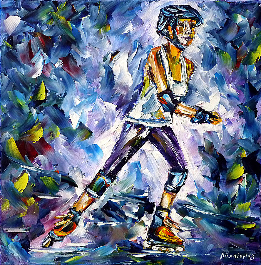 Inline Skater Painting by Mirek Kuzniar