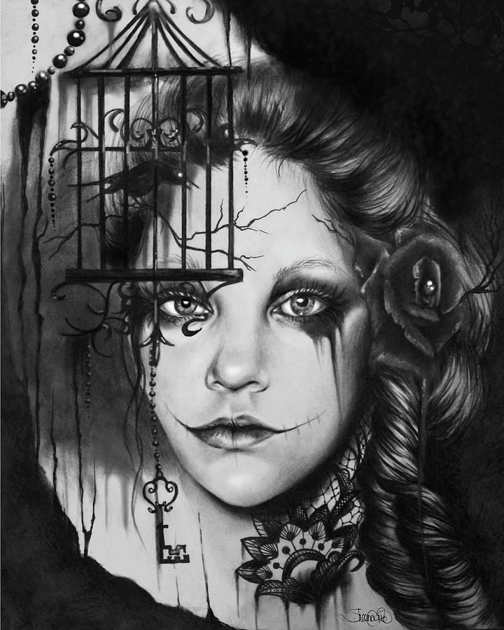 Nature Mixed Media - Inner Demons - Malevolent Collection - Black And White by Sheena Pike Art And Illustration