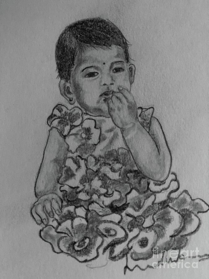 Innocence Drawing by Brindha Naveen Fine Art America