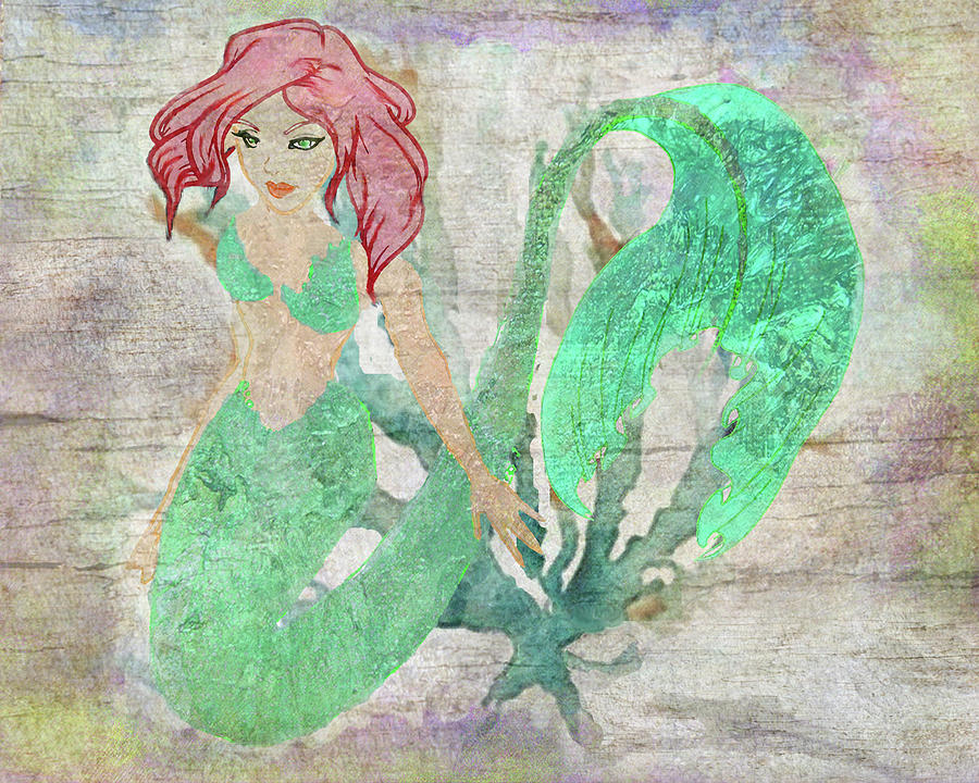 Mermaid Mixed Media - Innocence by Karen Williams