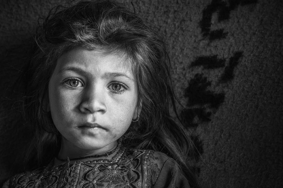 Portrait Photograph - Innocent Eyes  Ll by Mohammad Shefaa