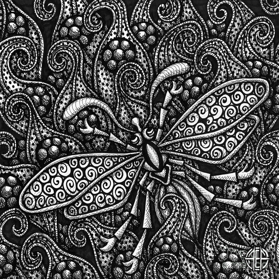Insect Botanical Ink 3 Drawing by Amy E Fraser