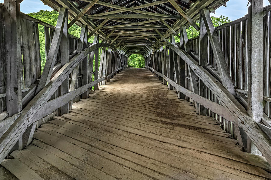 Inside Knowlton Covered Bridge Photograph by Kenneth Keifer - Fine Art