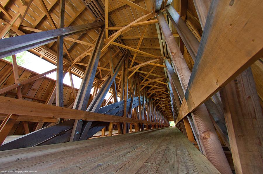 Inside the Covered Bridge Photograph by Mark Valentine