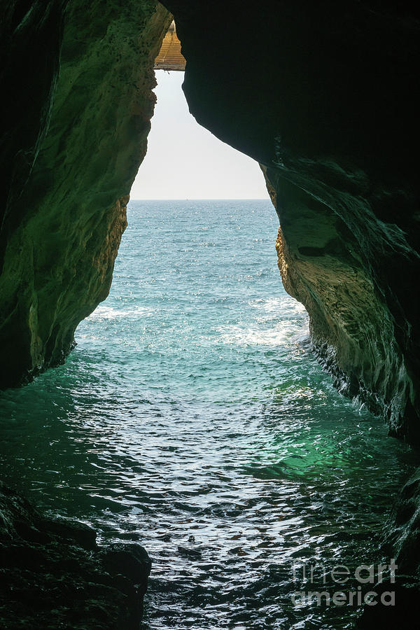 Inside the littoral cave at Rosh Hanikra grottoes in northern Is Photograph by William Kuta