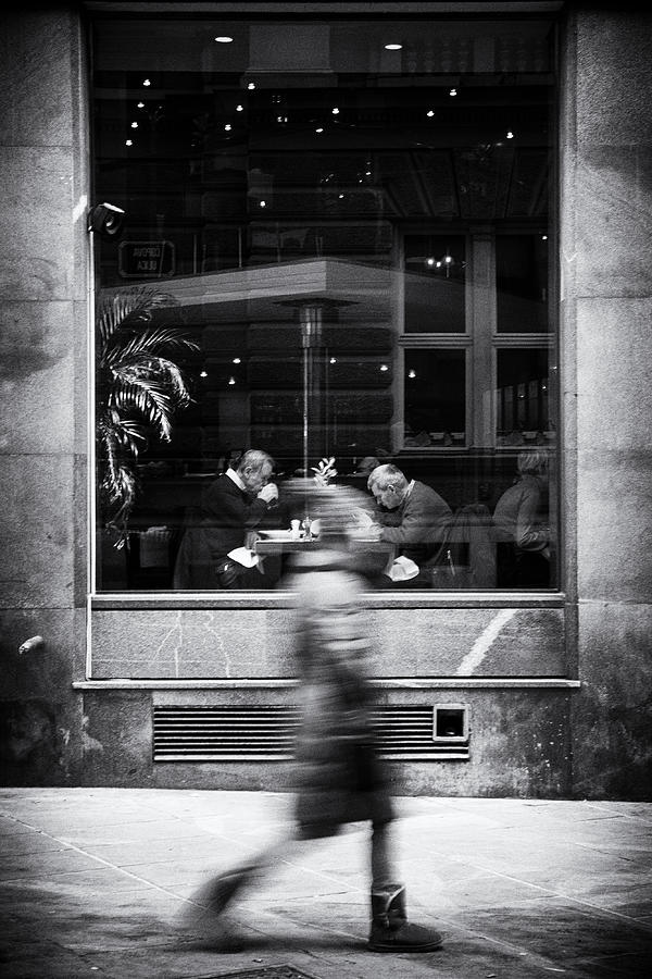 Street Photograph - Inside Vs. Outside by Jurij Bizjak