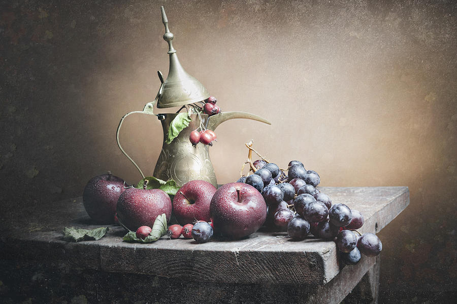 Grape Photograph - Inspired By The Old Dutch Style.royal Fruit by Osama Omar Alie