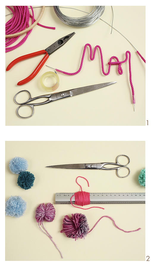 Instructions For Making Wreaths With Names And Pompoms Photograph by Thordis Rggeberg