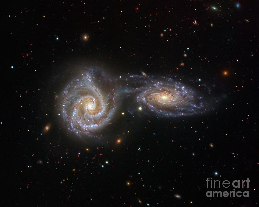 Interacting Galaxies Ngc 5426 And Ngc 5427 Photograph by Juan Carlos Munoz/european Southern Observatory/science Photo Library