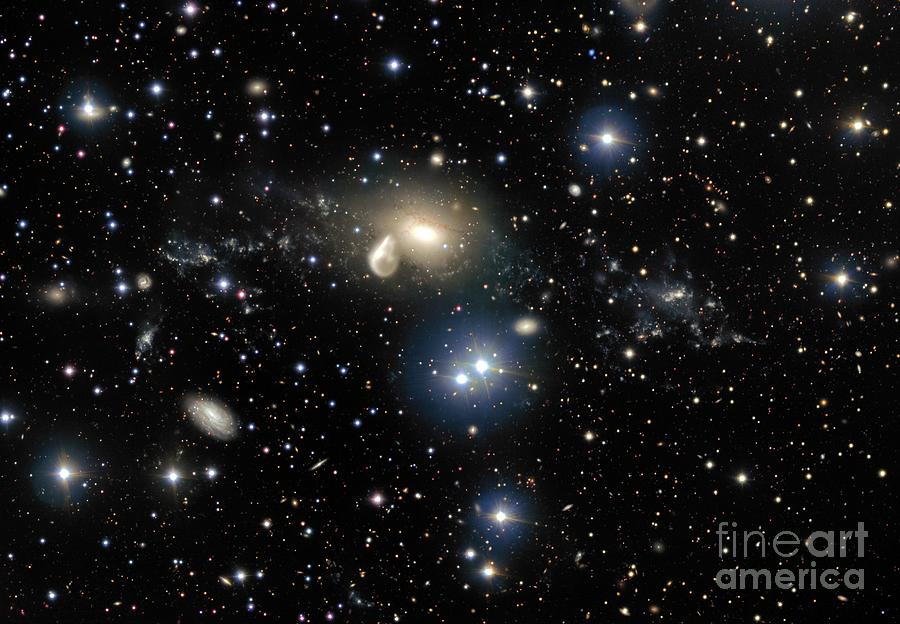 Space Photograph - Interacting Galaxy Ngc 5291 by European Southern Observatory/science Photo Library