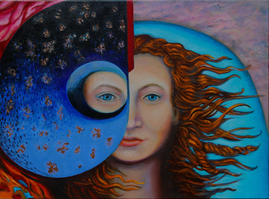 Woman Painting - Interdimensional Woman 2 by Karen Nell McKean