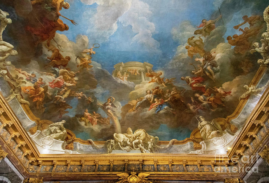 Interior Ceilings Amazing Paintings Palace of Versailles Paris France Photograph by Wayne Moran