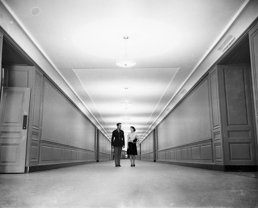 Interior Corridor Of The Pentagon Photograph by Bert Morgan