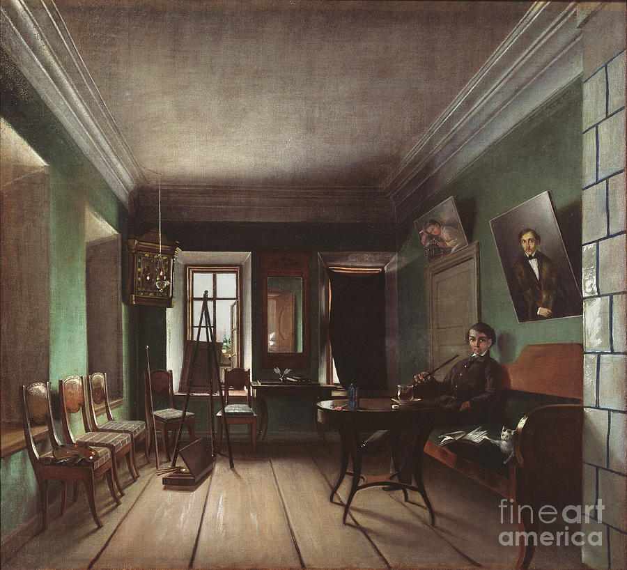 Interior In The Bykovs House, 1850s Drawing by Heritage Images - Fine ...