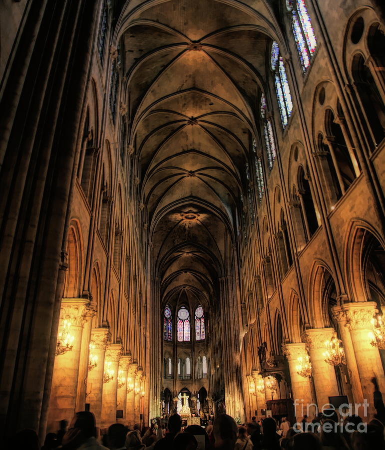 Interior Notre Dame Paris  Photograph by Chuck Kuhn
