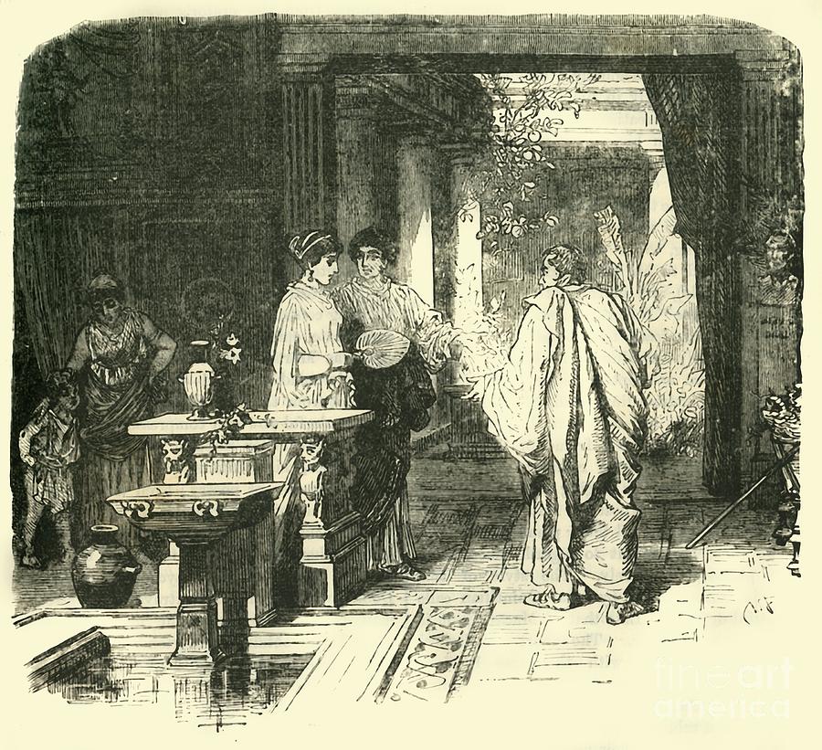 Interior Of A Roman House Drawing by Print Collector