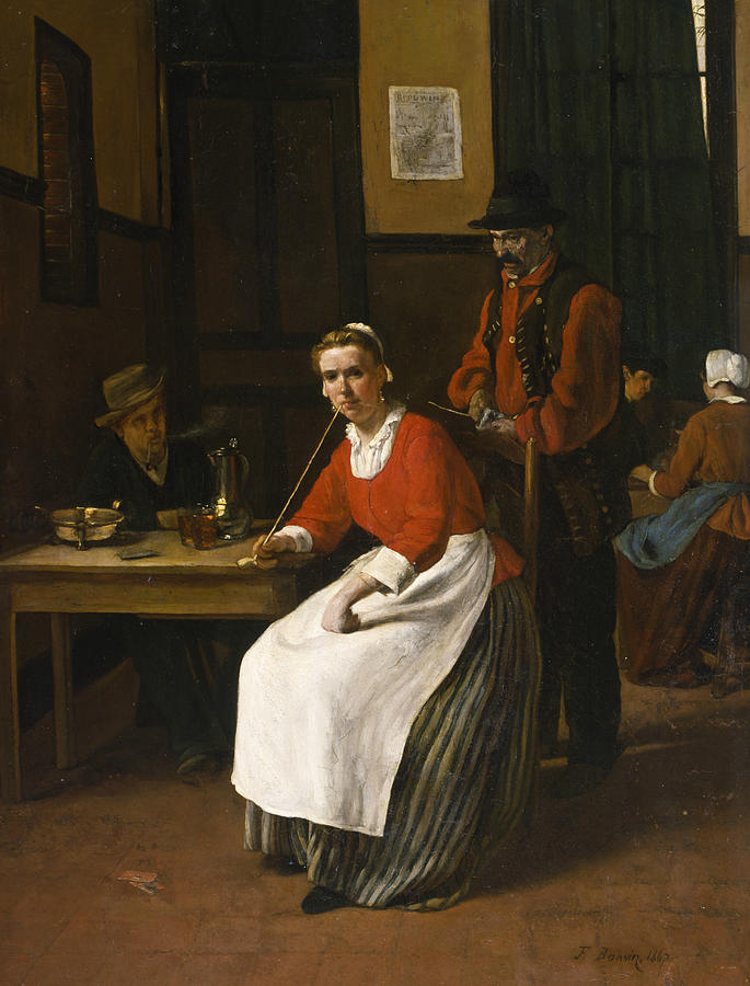 Interior of a Tavern Painting by Francois Bonvin