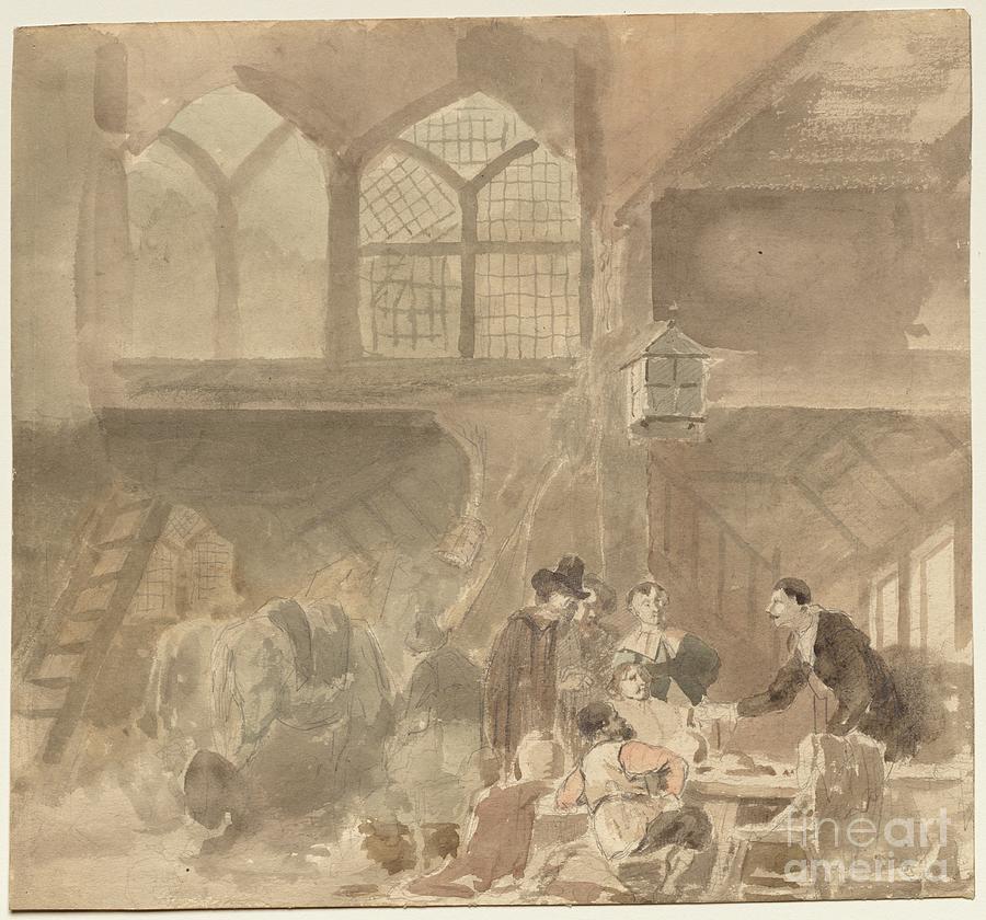 Interior Of An Inn Drawing by Heritage Images