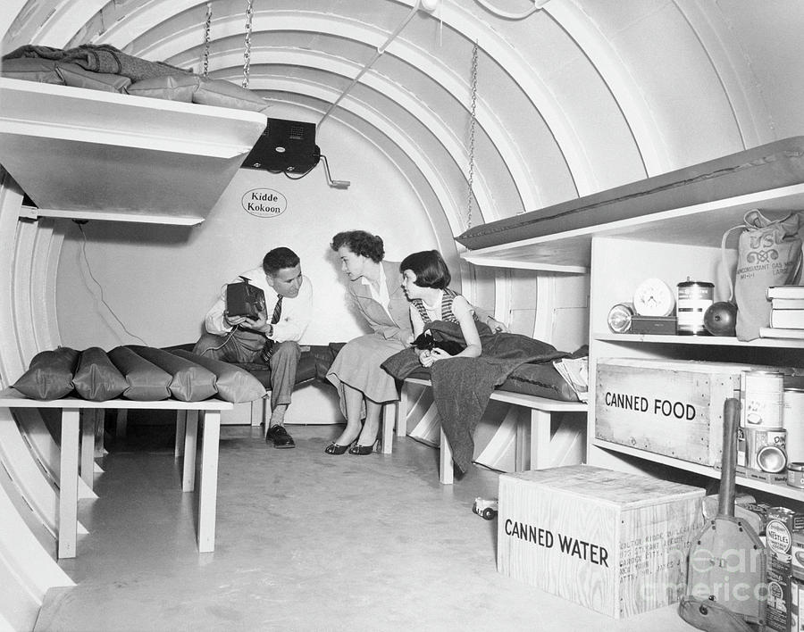 Interior Of Bomb Shelter Photograph by Bettmann