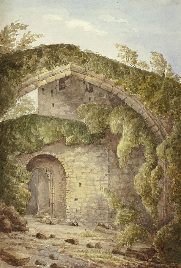 Interior of Conway Castle Drawing by Elizabeth Murray