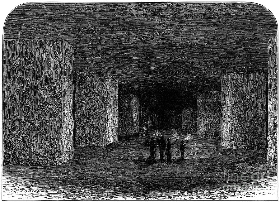 Interior Of Marston Salt Mine Drawing by Print Collector