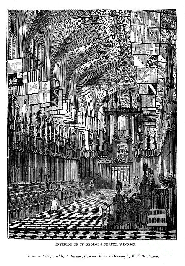 Interior Of St Georges Chapel, Windsor Drawing by Print Collector