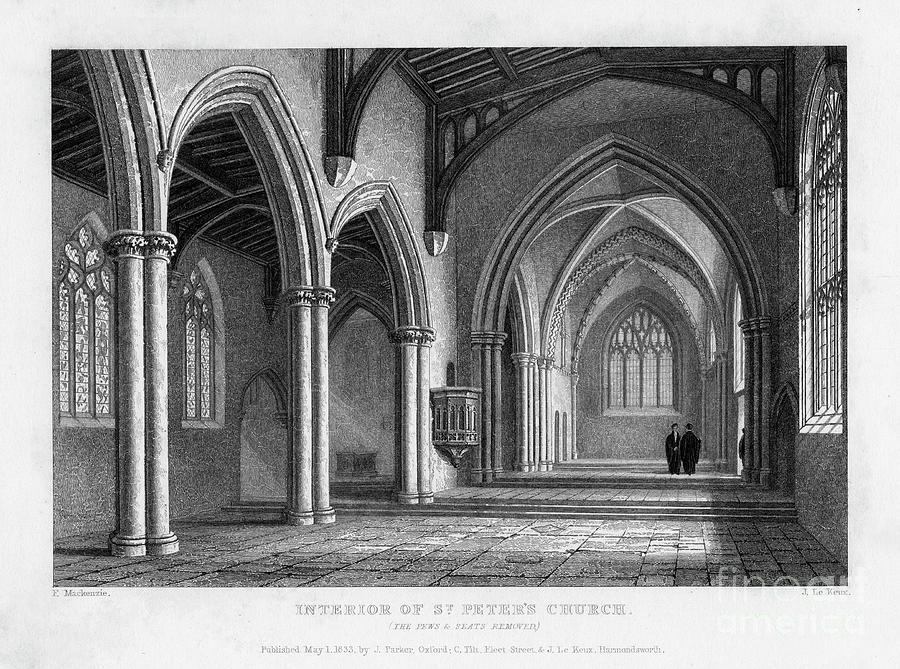 Interior Of St Peters Church, Oxford Drawing by Print Collector