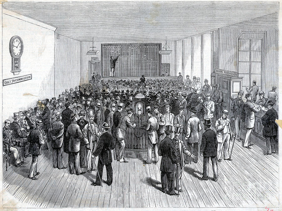 Interior Of Stock Exchange Woodcut Photograph by Bettmann