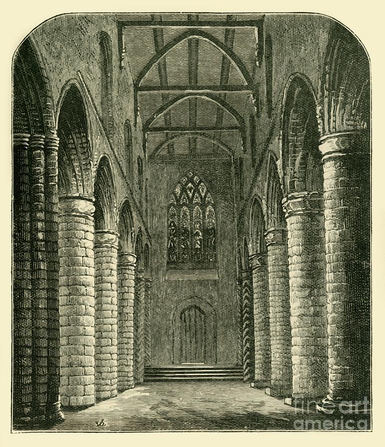 Interior Of The Abbey Nave Drawing by Print Collector