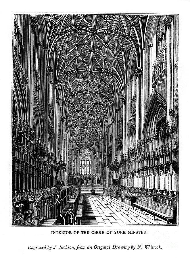 Interior Of The Choir Of York Minster Drawing by Print Collector
