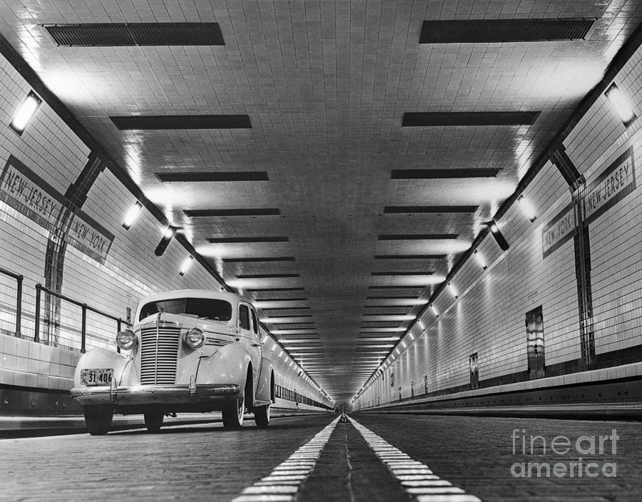 Transportation Photograph - Interior Of The Lincoln Tunnel by Bettmann