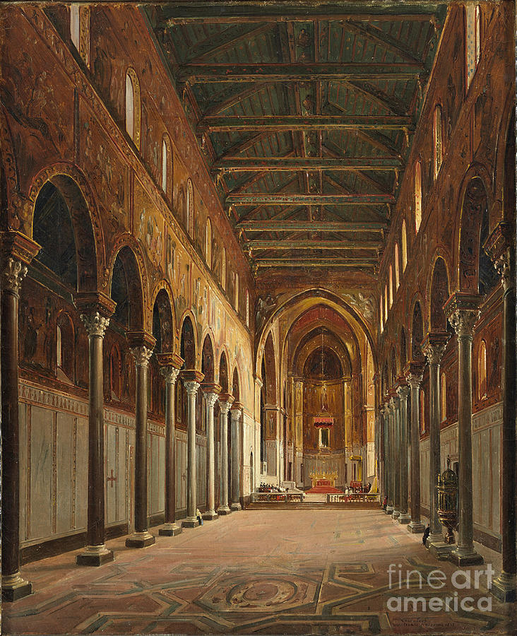 Interior Of The Monreale Cathedral Drawing by Heritage Images