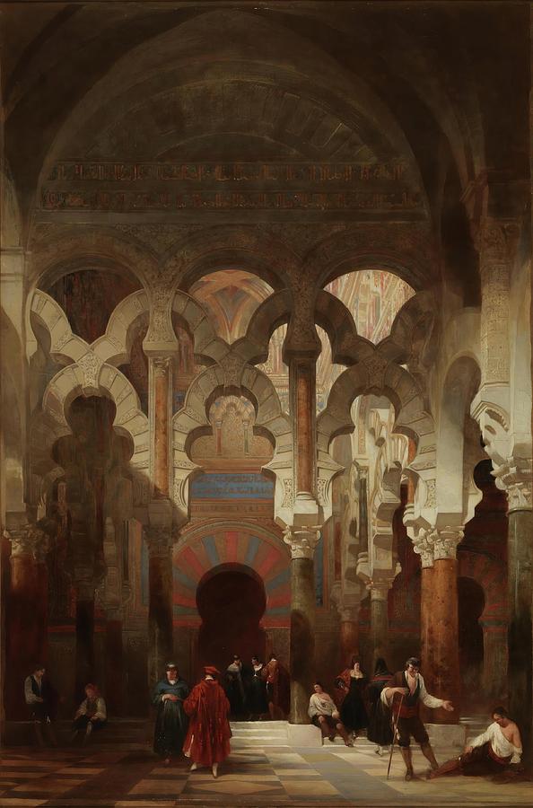 Interior of the Mosque, Cordoba. 1838. Oil on canvas. Painting by David Roberts -1796-1864-