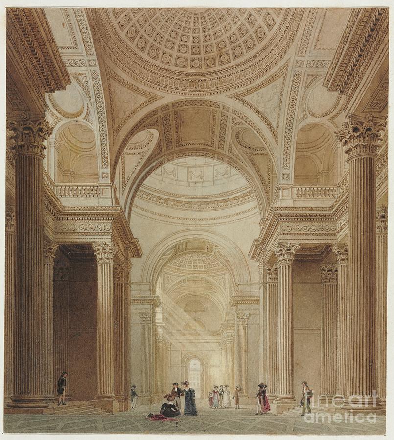 Interior Of The Pantheon In Paris Drawing by Heritage Images