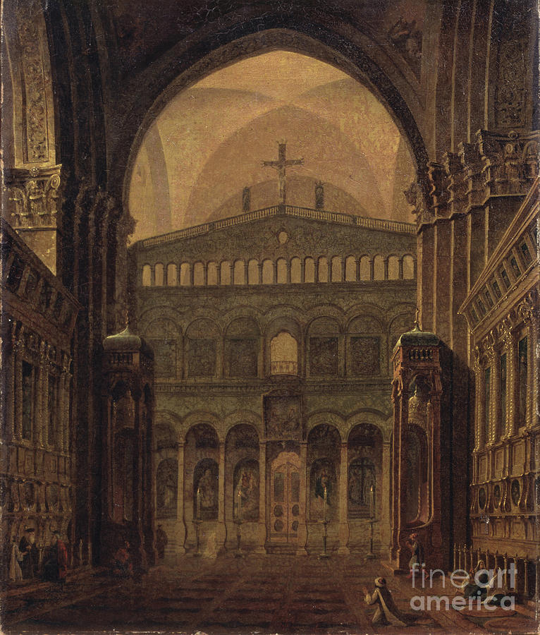 Interior Of The Temple In Jerusalem Drawing by Heritage Images