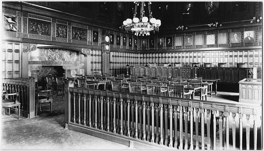 Interior View Of A Courtroom At The Photograph by The New York Historical Society